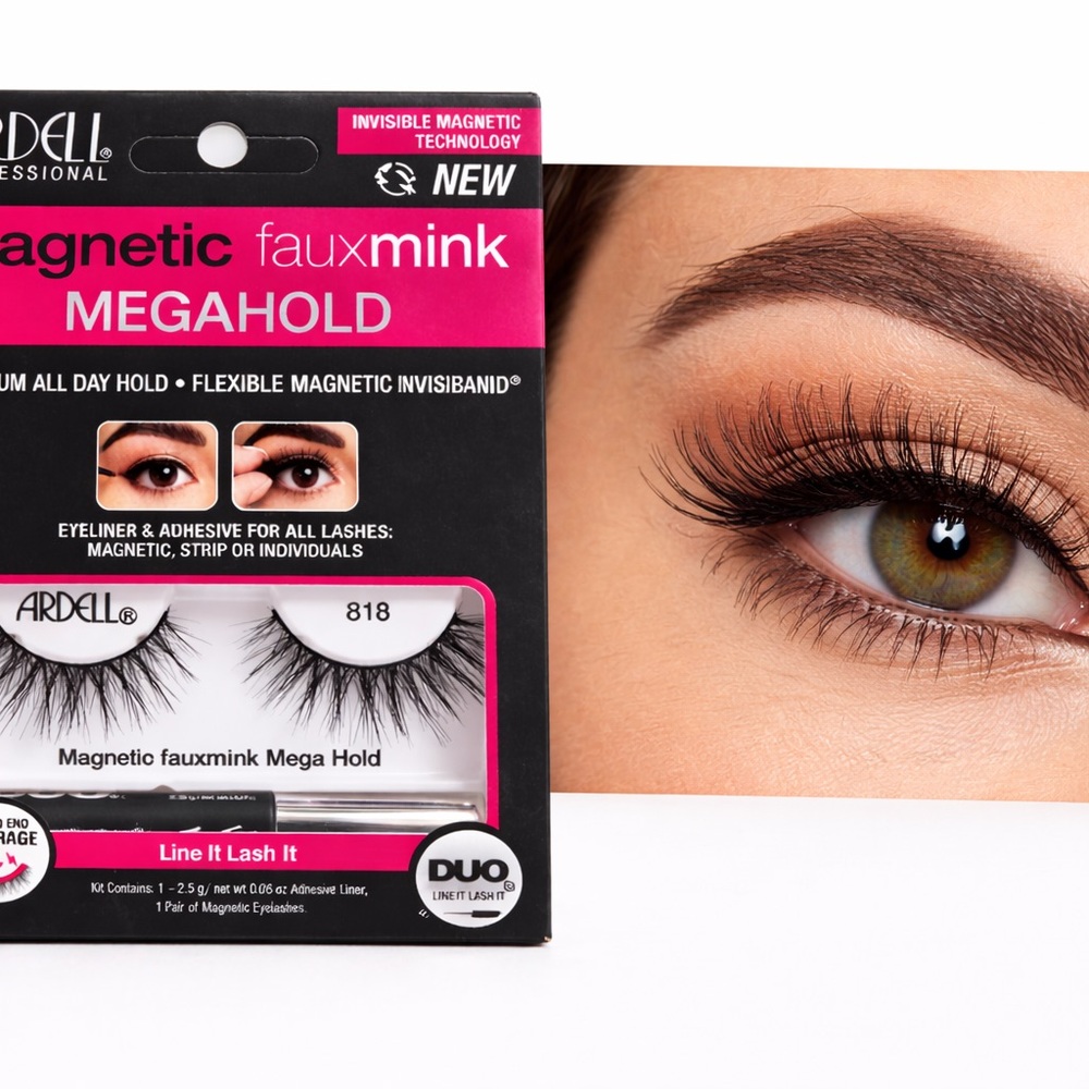Ardell Magnetic Faux Mink 818 | MEGAHOLD | Includes Magnetic Liner | New